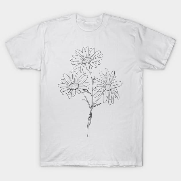 Three Daisys T-Shirt by LauraKatMax